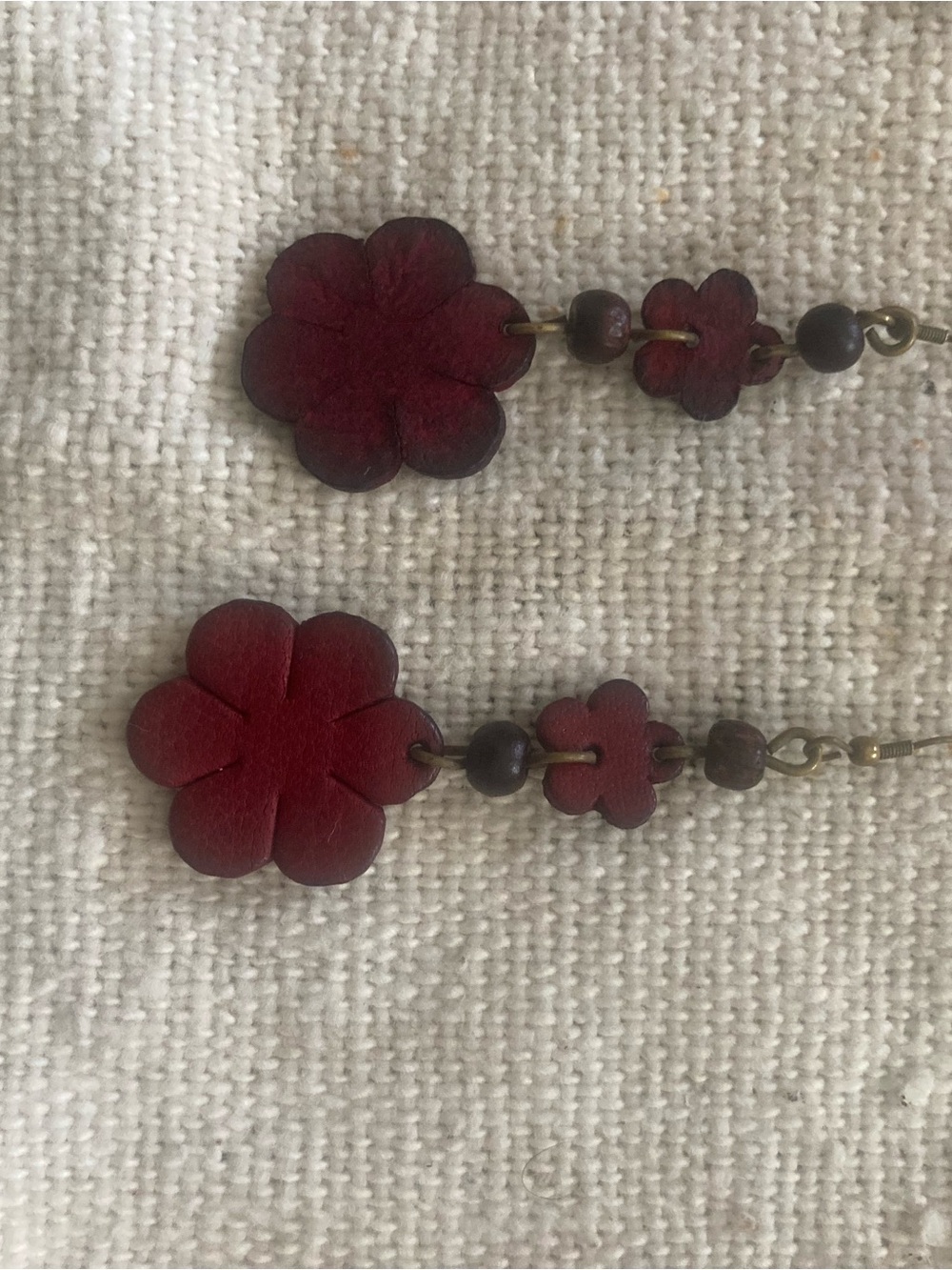 Red Floral Drop Earrings for Women - Elegant Flower Accent